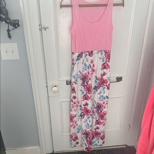 SHEIN Pink and Floral Maxi Dress 🩵